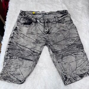 Mecca brand Acid Wash Denim Shorts Size 38 missing button y2k